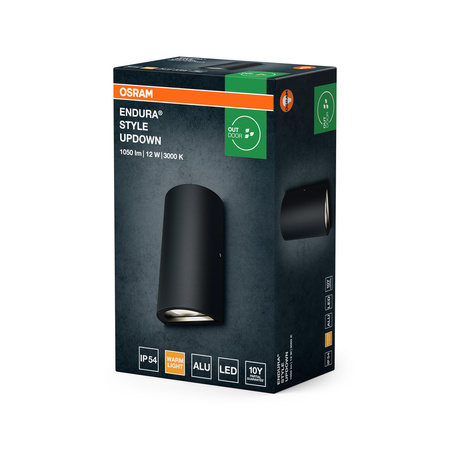 Kinkiet Ogrodowy Lampa Elewacyjna Zewnętrzna LED 12W 700lm 3000K Ciepła Szary IP44 Endura Osram