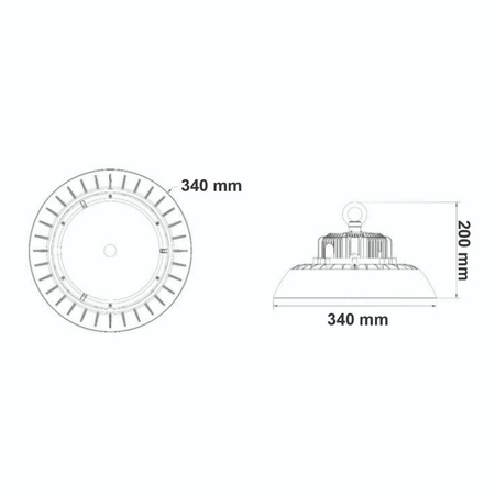 Lampa Przemysłowa LED Oprawa HIGH BAY 240W 5000K 120D 1-10V ORBIT Ledolux