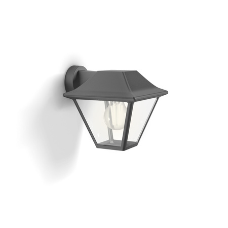 Kinkiet Ogrodowy Lampa Elewacyjna Zewnętrzna LATARNIA E27 IP44 Antracyt Alpenglow Philips