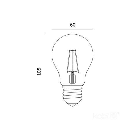 Żarówka LED E27 Kulka 12W 1521lm 4000K Neutralna 360° Filament Line Kobi