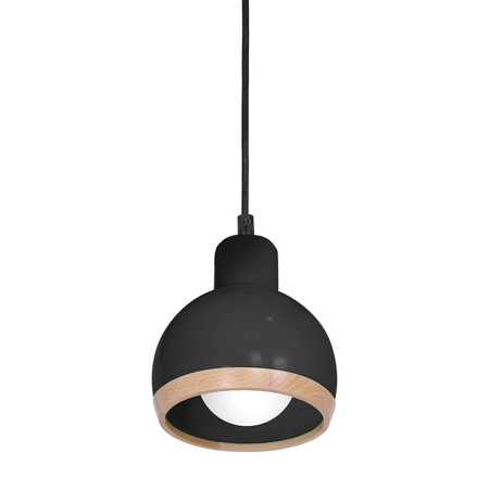 Lampa Wisząca Sufitowa OVAL Czarna 1xE27 Milagro