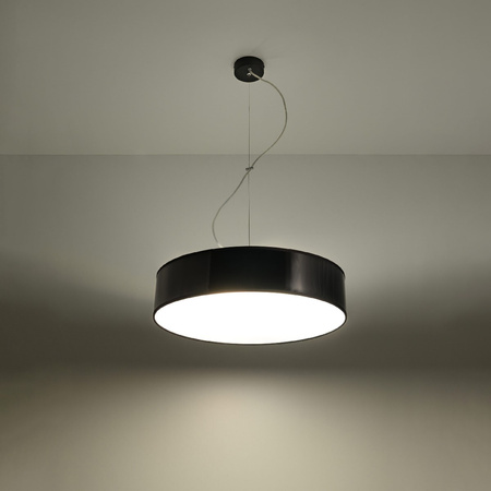Lampa Sufitowa Wisząca Plafon 3x E27 Okrągła Czarna Minimalistyczna Arena Sollux