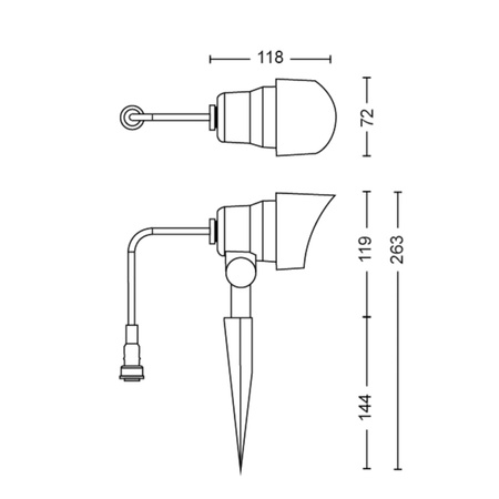 Lampa Ogrodowa Reflektor LED 6W 600lm 2700K IP44 Czarny Low Voltage 12V Philips