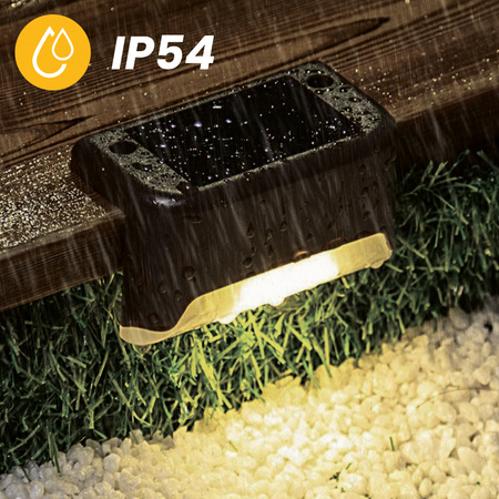 2x Lampa Solarna LED Oprawa Schodowa Ozdobna Lampka Czujnik Zmierzchu IP44 Ciepły