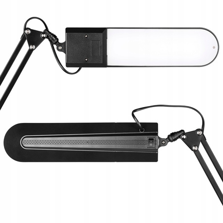 Lampka Biurkowa Kreślarska LED 7W 480lm 4500K 120° Czarna z Uchwytem
