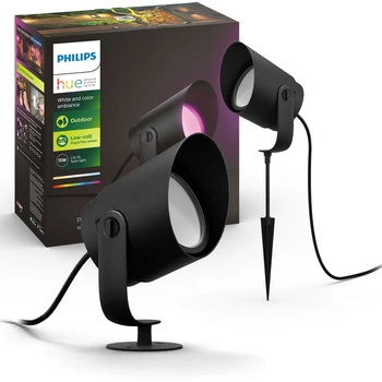 Reflektor Ogrodowy Wbijany LED 15.2W 1060lm IP65 White and Color Ambiance RGB + TW Czarna Inteligentna SMART Zigbee Bluetooth Lily XL Philips HUE