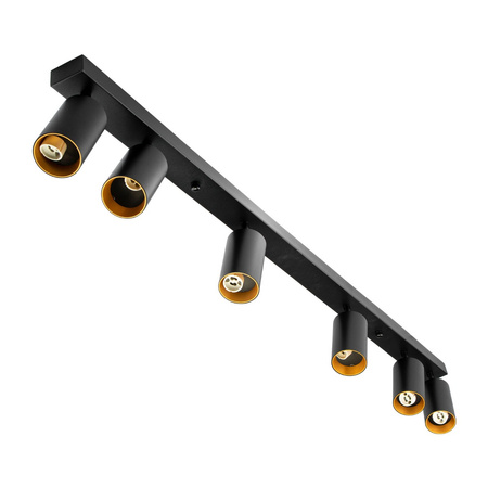 Lampa sufitowa ERIS SPOT Reflektor Oprawa Halogenowa 6xGU10 Czarno-Złota