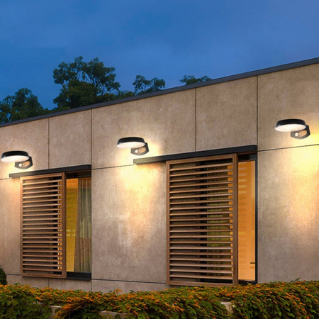 Kinkiet Ogrodowy Elewacyjny LED Lampa Solarna Oprawa z Czujnikiem Ruchu i Zmierzchu 4000K IP65