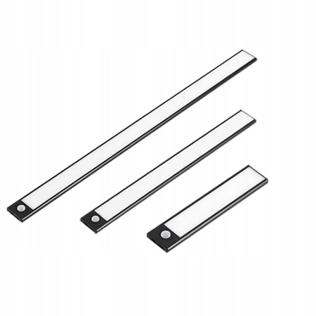 Lampka Podszafkowa LED Listwa Meblowa 2W 4500K 30cm z Czujnikiem Ruchu Czarna