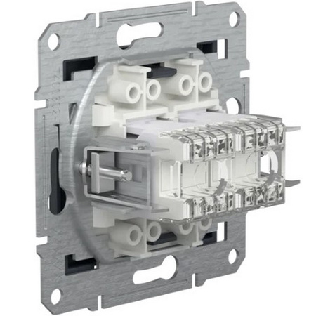 Gniazdo Komputerowe Podwójne 2x RJ45 kat. 6 UTP bez Ramki Asfora IP20 Antracyt