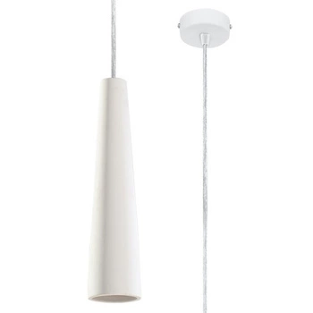 Lampa Sufitowa Wisząca ELECTRA GU10 Zwis Ceramiczna Minimalistyczna Biała SOLLUX