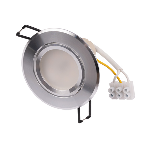 Oprawa Halogenowa Podtynkowa Okrągła Ruchoma TRIX 3w1 GU10 6W 3000K Srebrny LUMILED