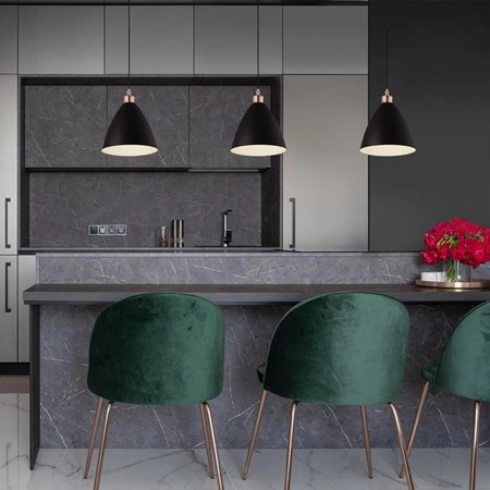 Nowoczesna lampa sufitowa wisząca czarna żyrandol na korytarz do przedpokoju 1xE27