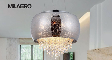 Lampa wisząca w stylu glamour z kryształkami MiLAGRO STARLIGHT 3x E14 galaktyka crystal