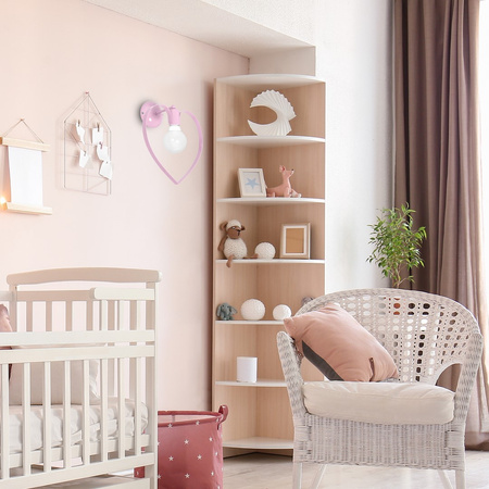 Lampa Ścienna Kinkiet AMORE Różowa 1xE27 Milagro