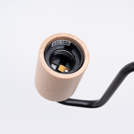 Lampa Ścienna Kinkiet 1x E27 Naturalne Drewno Czarna Timbo Peach Puff SL.1668 Sollux