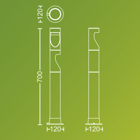 Zestaw 3x Lampa Ogrodowa Zewnętrzna SŁUPEK 70cm LED 1.5W 180lm 2700K + Zasilacz Desi 24V Philips