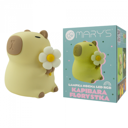 Lampka Nocna Dziecięca LED 2.5W 3000K Ciepła + Wielokolorowa RGB Akumulatorowa 1200mAh beżowy KAPIBARA MARY'S