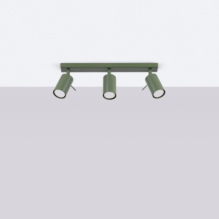 Lampa Sufitowa Reflektor Tuba Spot 3x GU10 Oliwkowa Ring Bittersweet Shimmer SL.1502 Sollux
