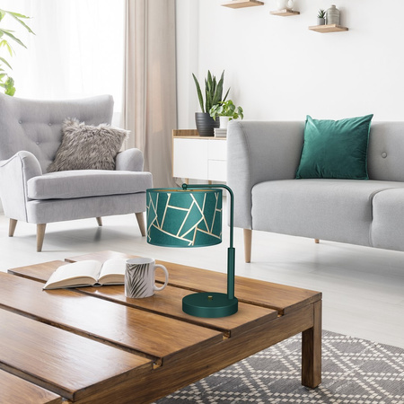 Lampka Biurkowa Stołowa LED ZIGGY Zielona Złota Zielona 1xE27 Milagro