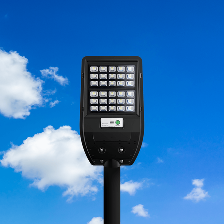 Lampa Oprawa Uliczna Solarna VIA LED IP65 50W 6000K Czarna Czujnik Ruchu i Zmierzchu + Pilot Eko-Light