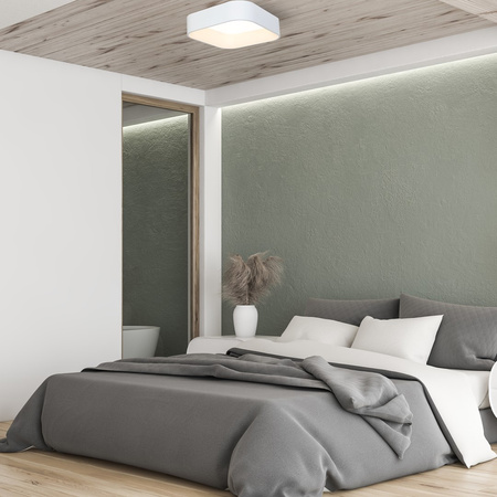 Plafon natynkowy ASTRO 24W LED Kwadratowy Klosz Biały ML6355 Milagro Metal + Akryl