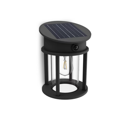 Kinkiet Ogrodowy Lampa Solarna Elewacyjna Zewnętrzna LED 3.2W 470lm 4000K IP44 z Czujnikiem Ruchu i Zmierzchu Czarna Geri Ultra Efficient Philips