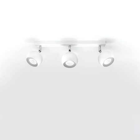 Lampa Sufitowa Oprawa Natynkowa Reflektor 3x GU10 Ruchoma Minimalistyczna Kulista Biała Nowoczesna Oculare Sollux