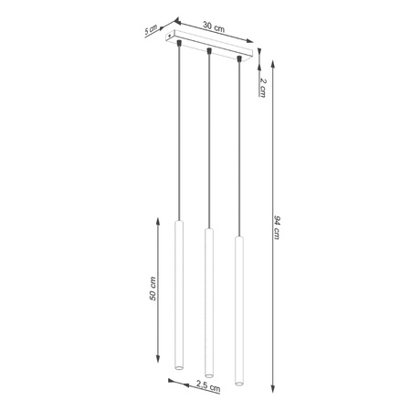 Lampa Wisząca Sufitowa Zwis Tuba Spot 3x G9 Oliwkowa Pastelo Ocean Green SL.1520 Sollux