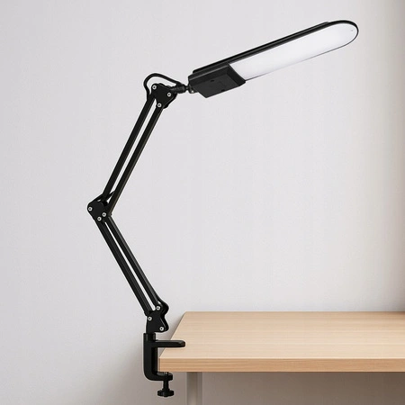Lampka Biurkowa Kreślarska LED 7W 480lm 4500K 120° Czarna z Uchwytem