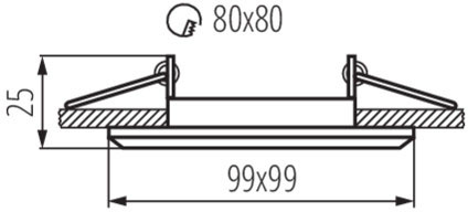 Oprawa sufitowa halogenowa kwadratowa ruchoma ALREN MR16 GU10 czarna IP20 Kanlux