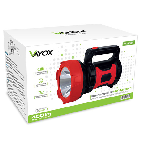 Latarka Akumulatorowa LED Szperacz Ręczna Mocna 10W 400lm VA0124 VAYOX