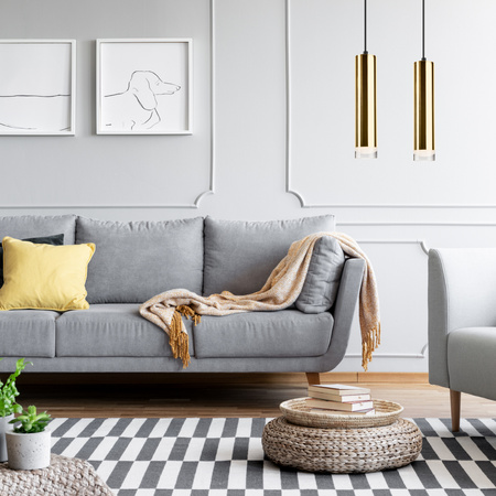 Lampa Wisząca Sufitowa DIEGO 2xE27 Czarna Złota LM-2.124 Lamkur