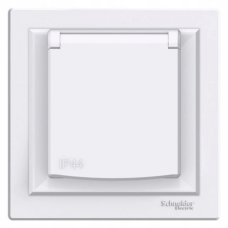 Gniazdo Elektryczne 2P+PE IP44 z Przesłonami Pojedyncze z Klapką SCHNEIDER ASFORA