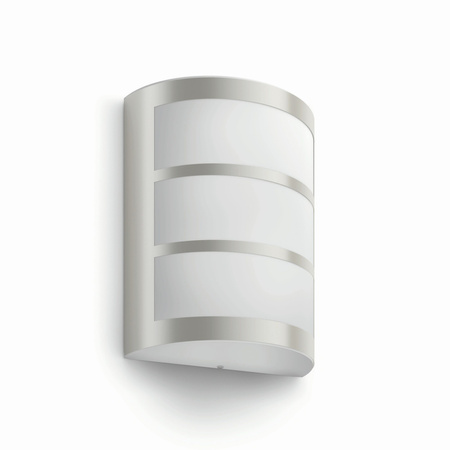 Kinkiet Ogrodowy Lampa Elewacyjna Zewnętrzna LED 6W 600lm 2700K IP44 Srebrna Python Philips