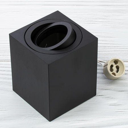 Oprawa Natynkowa HALOGENOWA Spot Tuba Ruchoma GU10 Kwadratowa Czarna 84mm AMAT-M LUMILED