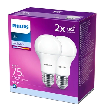 2PAK Żarówka LED E27 A60 10W = 75W 1055lm 4000K Neutralna 200° PHILIPS