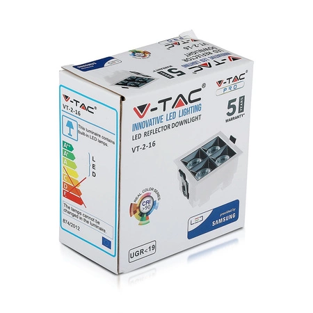 Oprawa LED Podtynkowa Spot 16W 4000K SMD SAMSUNG CHIP Kwadratowa VT-2-16 V-TAC