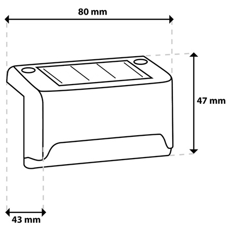 2x Lampa Solarna LED Oprawa Schodowa Ozdobna Lampka Czujnik Zmierzchu IP44 Ciepły