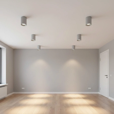 Oprawa Sufitowa Podtynkowa HARON GU10 Tuba Spot Ruchoma Okrągła Szara GOLDLUX