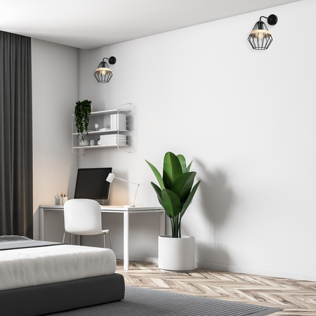 Lampa Ścienna Kinkiet CLIFF Czarna 1xE27 Milagro