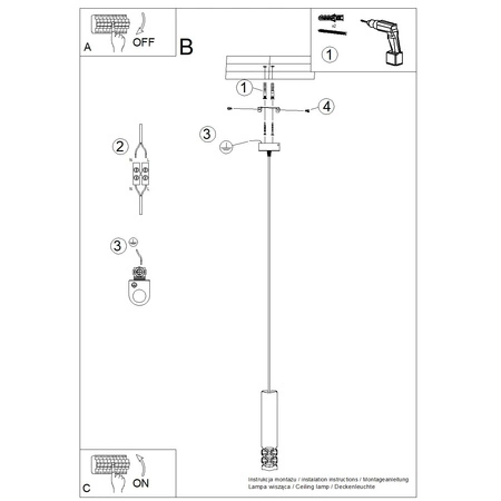Lampa Wisząca Sufitowa GU10 Biała LIRO Ocean Green SL.1691 Sollux