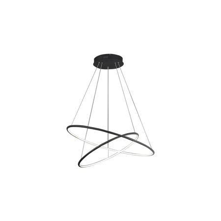 Lampa wisząca ORION dwa kręgi czarny 53W LED IP20 styl nowoczesny minimalistyczny Metal i akryl Milagro