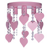 Lampa dziecięca sufitowa fioletowa Żyrandol Serduszka CORAZON 3x E27 Metal i kryształki Milagro