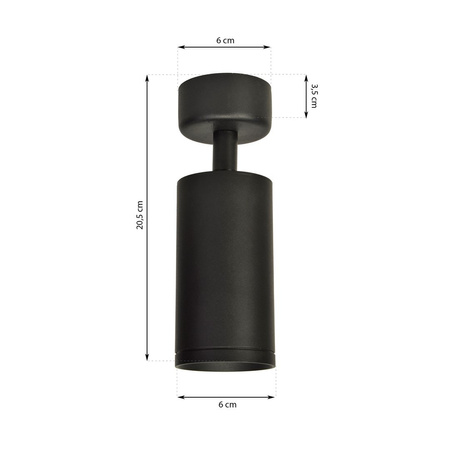 Oprawa Sufitowa Natynkowa Halogenowa MICA Czarna 1xGU10 Spot Milagro