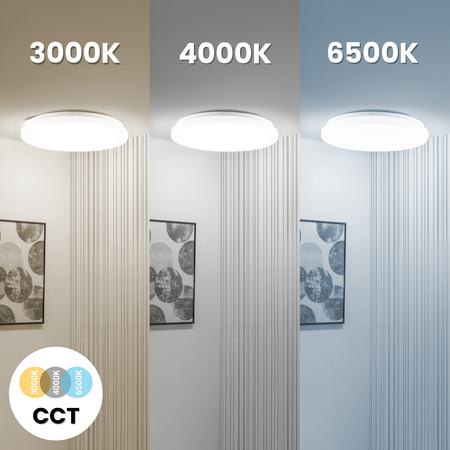 Plafon LED Lampa Sufitowa Natynkowa SALUS2 48W IP44 CCT Biały Okrągły 40cm + PILOT LUMILED