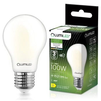 Żarówka LED E27 A60 11W = 100W 1521lm 4000K Neutralna 360° FILAMENT LUMILED