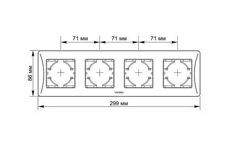 Ramka Pozioma do Gniazdek Poczwórna Natynkowa Biała BINERA VIDEX