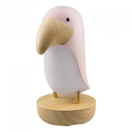 Lampka Nocna Dziecięca LED 2.7W 3000K Ciepła + Wielokolorowa RGB USB Akumulatorowa 1200mAh Różowa z Głośnikiem Bluetooth TUKAN MARY'S