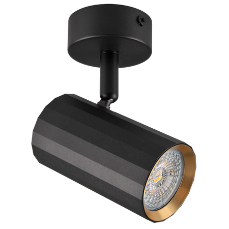 Oprawa Ścienno-Sufitowa Reflektor Punktowy GU10 Czarna Złota NICEA Sanico Goldlux